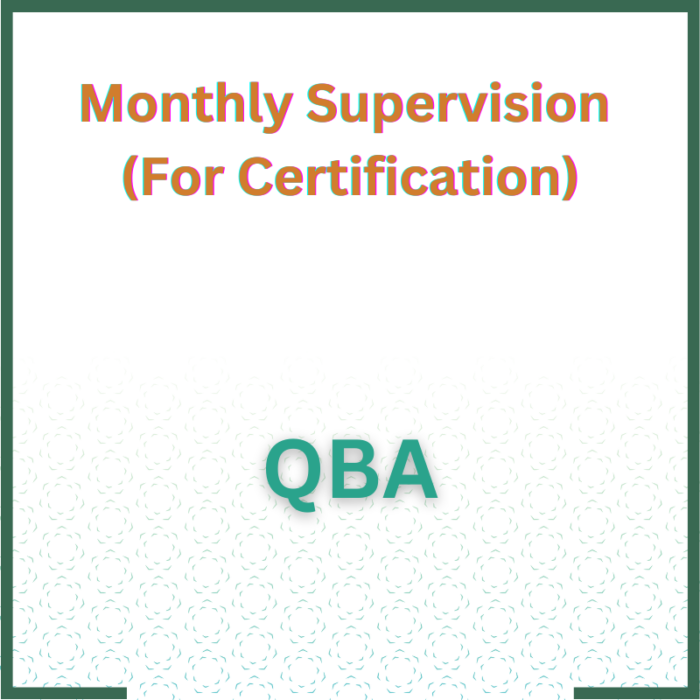 Monthly Supervision For Qba Qualified Behavior Analyst Certification